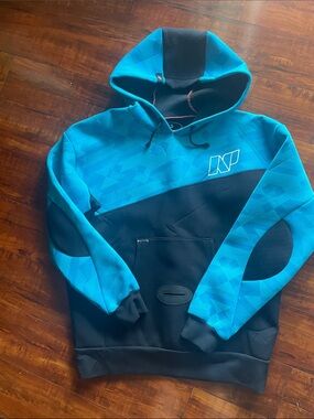 Neil Pryde Neo Water sports Blue & Black Pullover Hoodie small warm neoprene